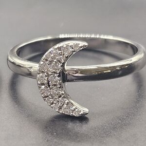 Moissanite Moon Ring